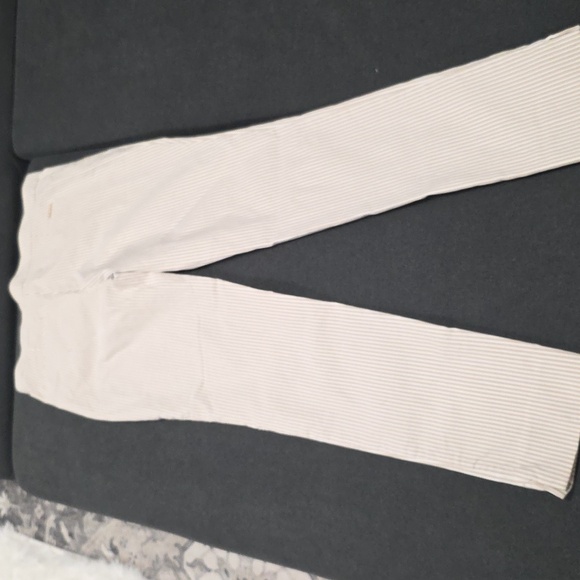 Anne Klein Beige & White Striped Straight Leg Pants. Size S - Picture 7 of 8